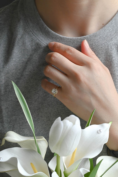 CausYou oval cut moissanite engagement ring Solid Gold Halo Oval Moissanite Engagement Ring