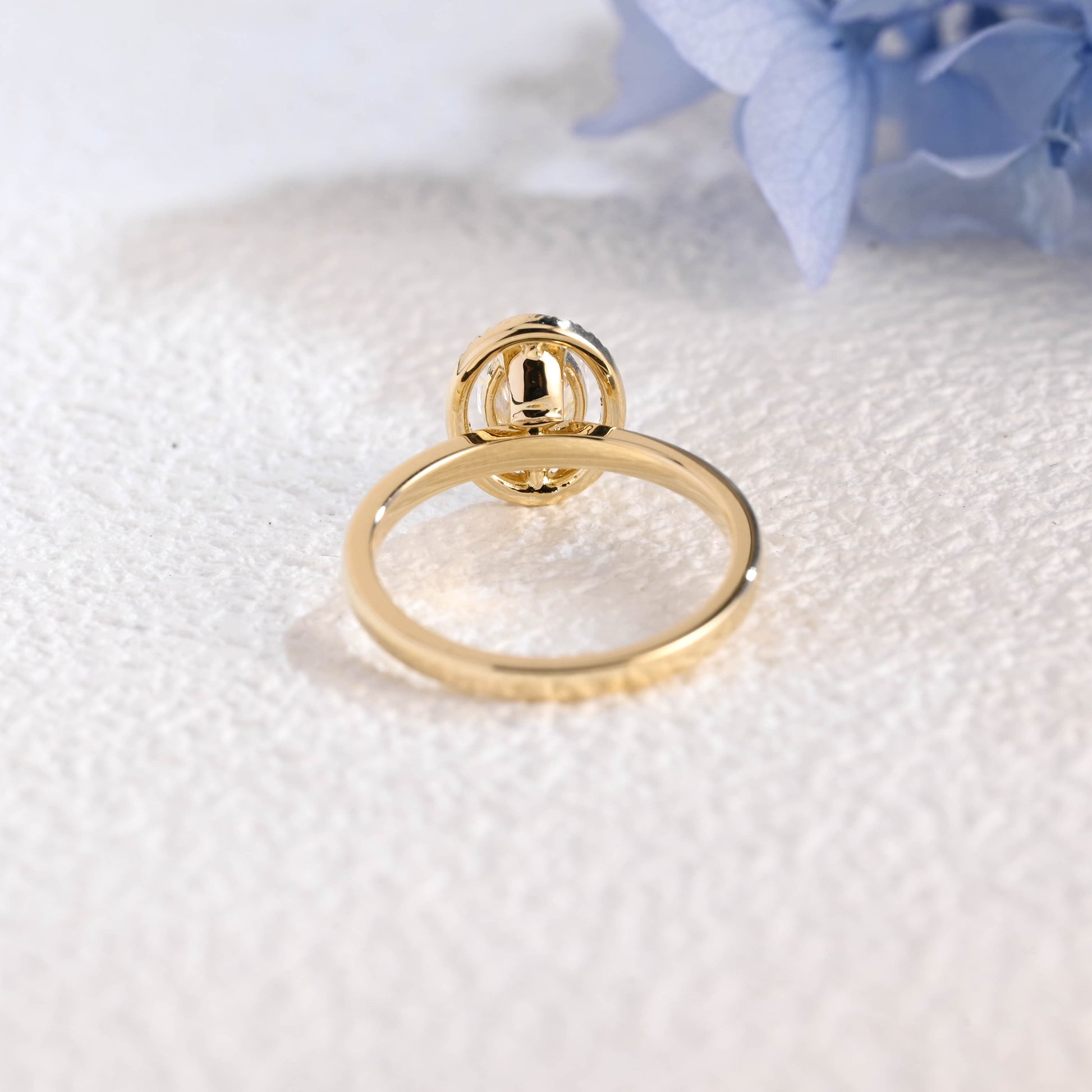 CausYou oval cut moissanite engagement ring Solid Gold Halo Oval Moissanite Engagement Ring