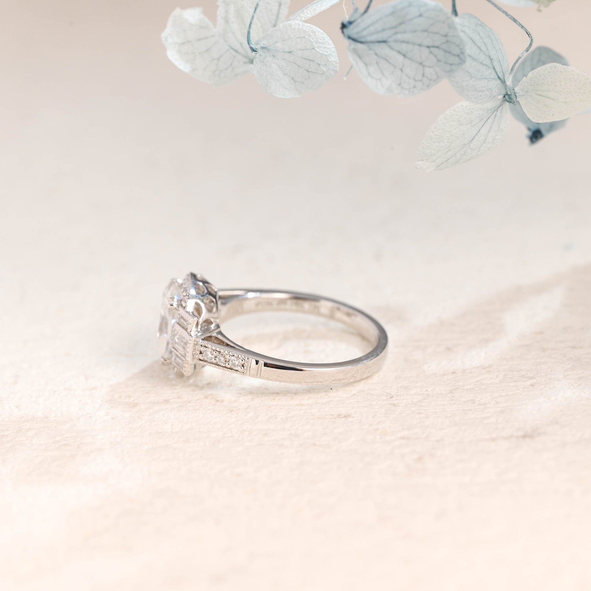 CausYou oval cut moissanite engagement ring Solid Gold Oval Cut Moissanite Engagement Ring