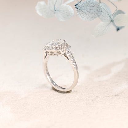 CausYou oval cut moissanite engagement ring Solid Gold Oval Cut Moissanite Engagement Ring