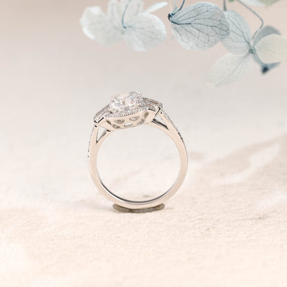 CausYou oval cut moissanite engagement ring Solid Gold Oval Cut Moissanite Engagement Ring