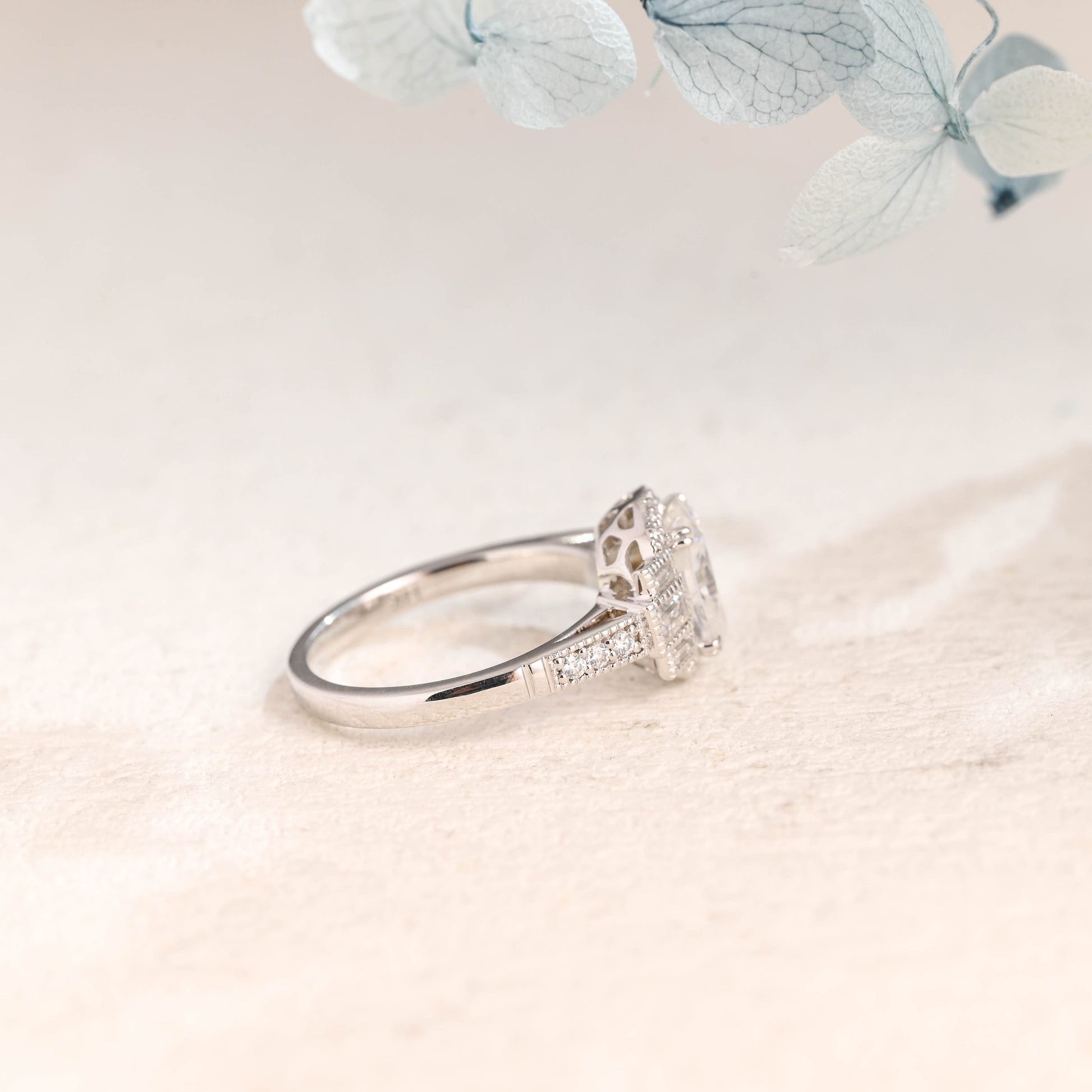 CausYou oval cut moissanite engagement ring Solid Gold Oval Cut Moissanite Engagement Ring