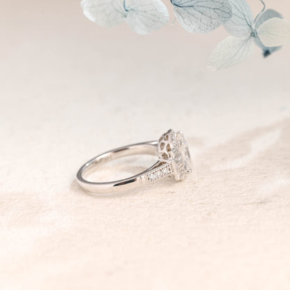 CausYou oval cut moissanite engagement ring Solid Gold Oval Cut Moissanite Engagement Ring