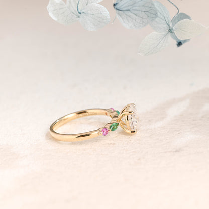 CausYou oval cut moissanite engagement ring Solid Gold Oval Cut Moissanite Engagement Ring