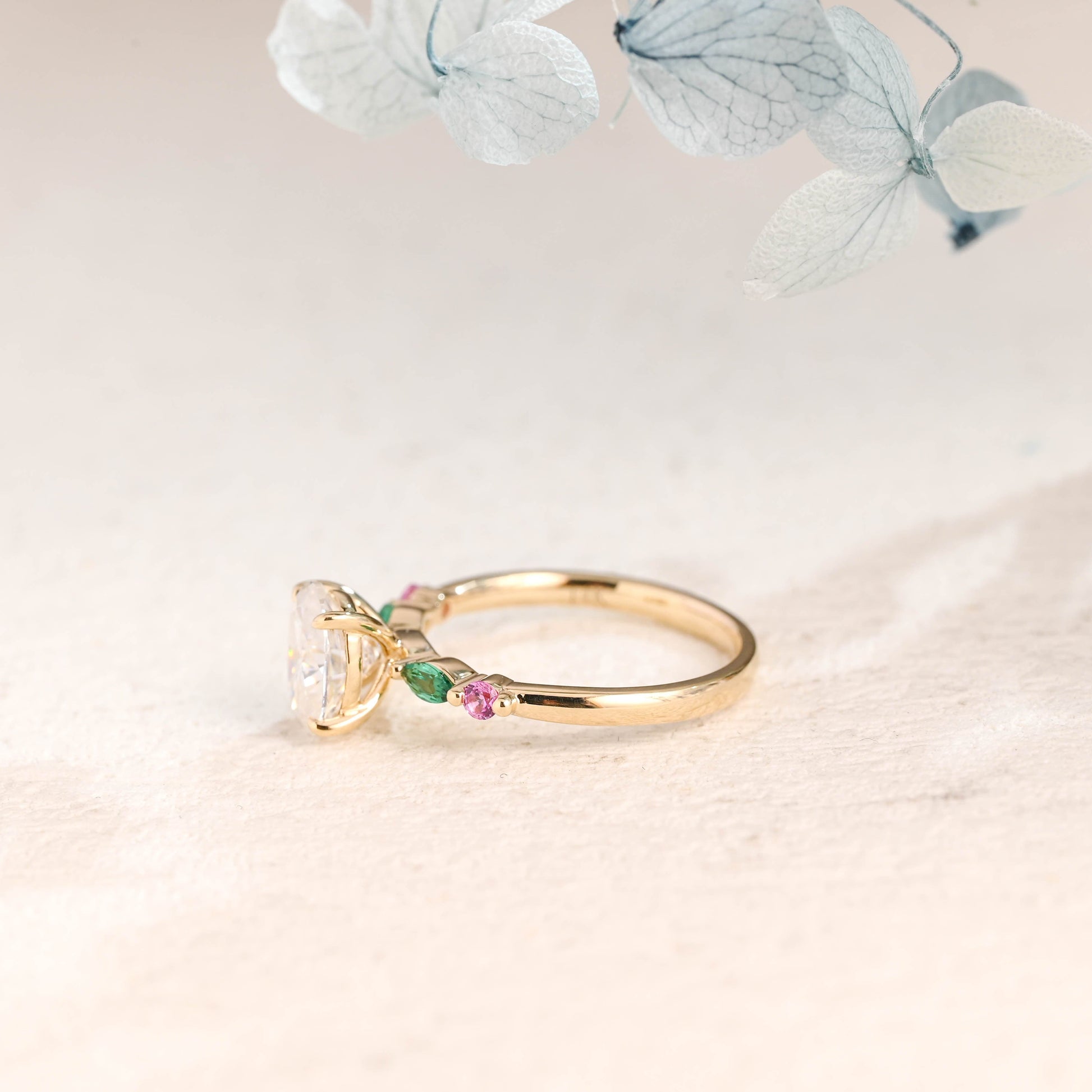 CausYou oval cut moissanite engagement ring Solid Gold Oval Cut Moissanite Engagement Ring