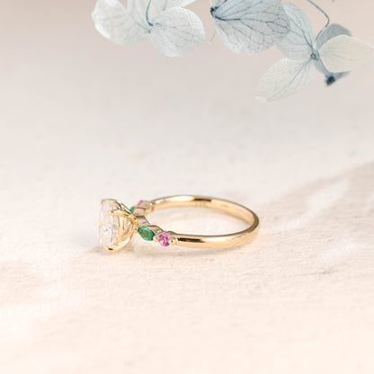 CausYou oval cut moissanite engagement ring Solid Gold Oval Cut Moissanite Engagement Ring