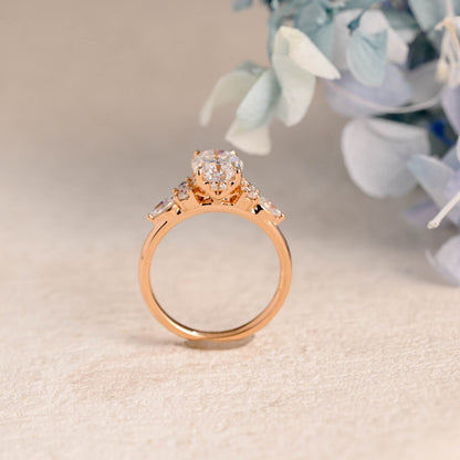 CausYou oval cut moissanite engagement ring Solid Gold Oval Cut Moissanite Engagement Ring