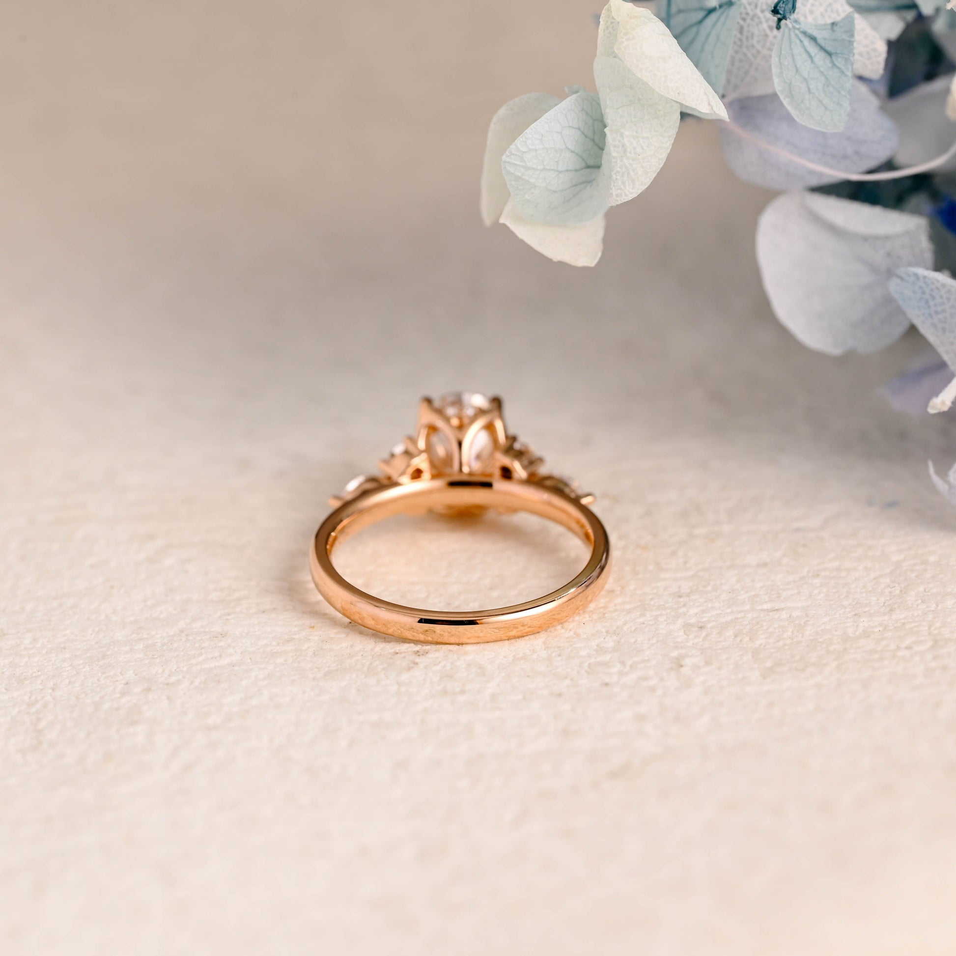 CausYou oval cut moissanite engagement ring Solid Gold Oval Cut Moissanite Engagement Ring