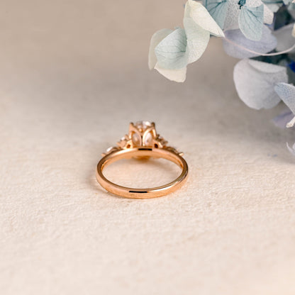 CausYou oval cut moissanite engagement ring Solid Gold Oval Cut Moissanite Engagement Ring