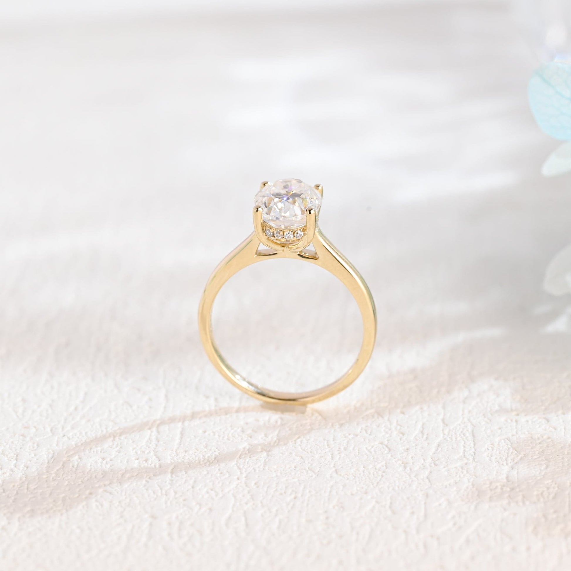 CausYou oval cut moissanite engagement ring Solid Gold Oval Cut Moissanite Engagement Ring, Cathedral Setting Promise Ring, Proposal Ring, Gift for Woman, Wife