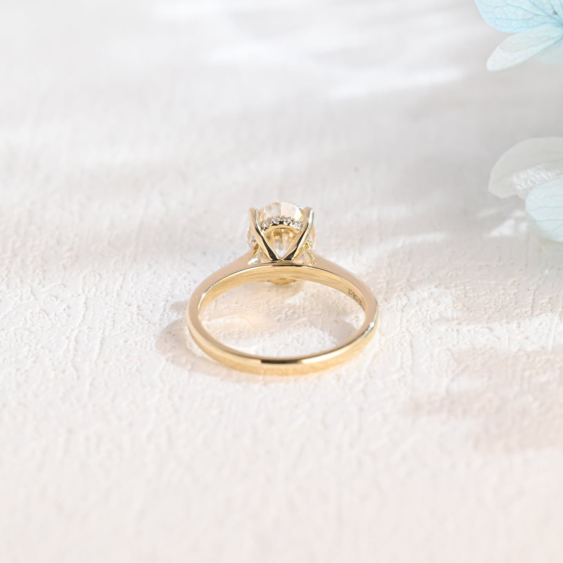 CausYou oval cut moissanite engagement ring Solid Gold Oval Cut Moissanite Engagement Ring, Cathedral Setting Promise Ring, Proposal Ring, Gift for Woman, Wife