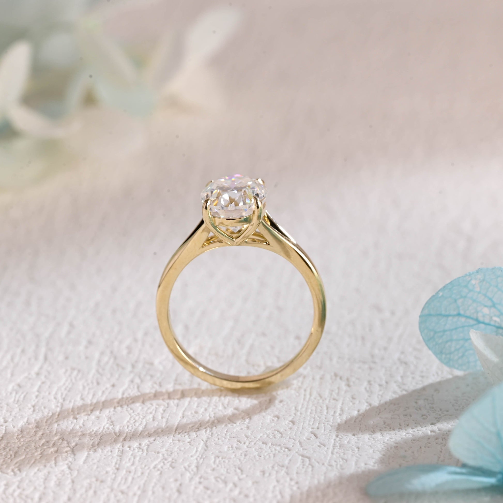 CausYou oval cut moissanite engagement ring Solid Gold Oval Cut Moissanite Engagement Ring, Solitaire Promise Ring, Proposal Ring, Gift for Woman, Wife