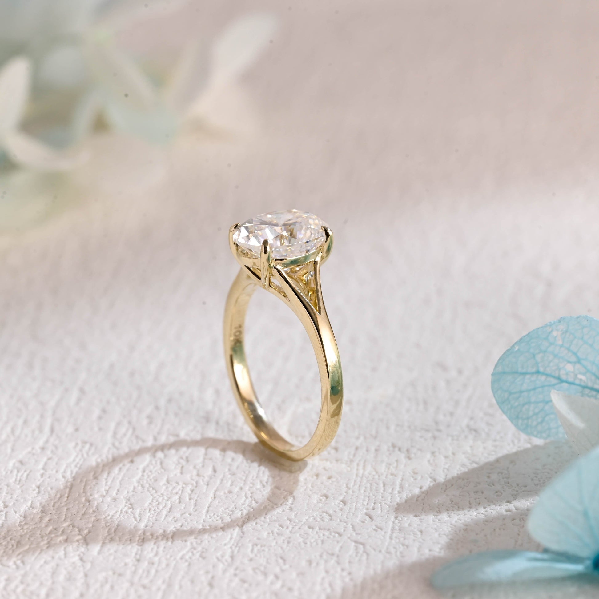 CausYou oval cut moissanite engagement ring Solid Gold Oval Cut Moissanite Engagement Ring, Solitaire Promise Ring, Proposal Ring, Gift for Woman, Wife