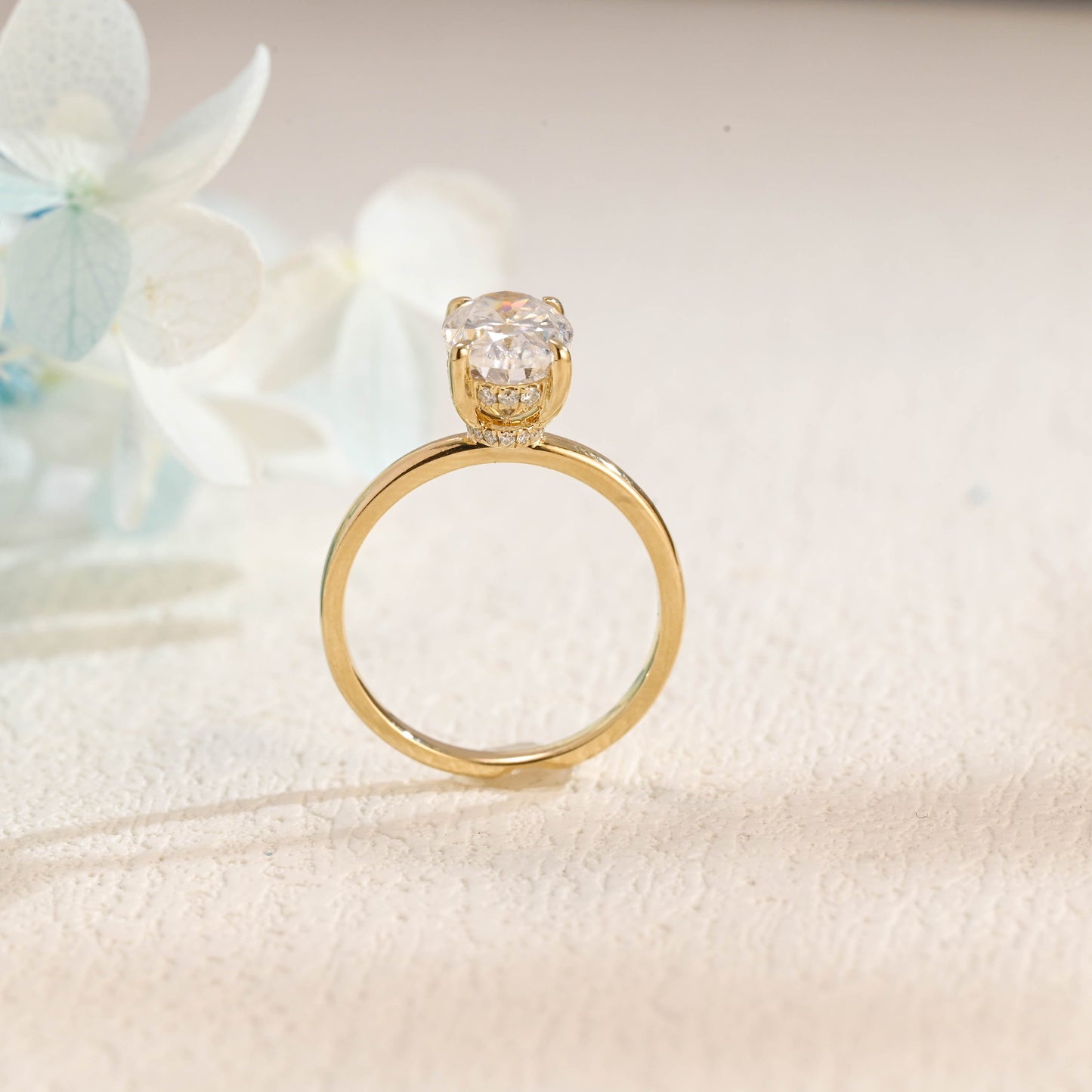 CausYou oval cut moissanite engagement ring Solid Gold Oval Cut Moissanite Engagement Ring, Solitaire Promise Ring, Proposal Ring, Gift for Woman, Wife