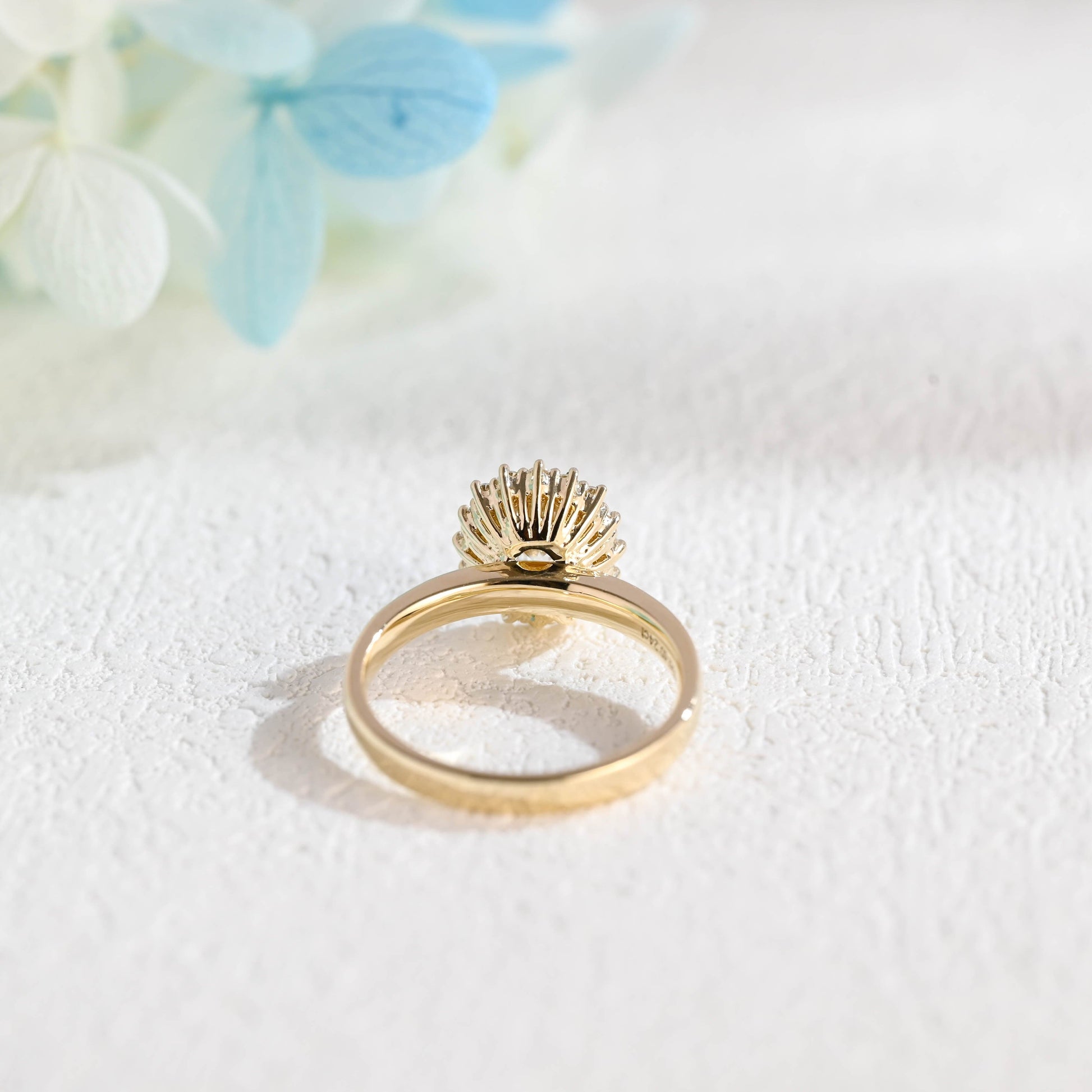 CausYou oval cut moissanite engagement ring Solid Gold Oval Cut Moissanite Engagement Ring, Starburst Halo Promise Ring, Proposal Ring, Gift for Woman, Wife