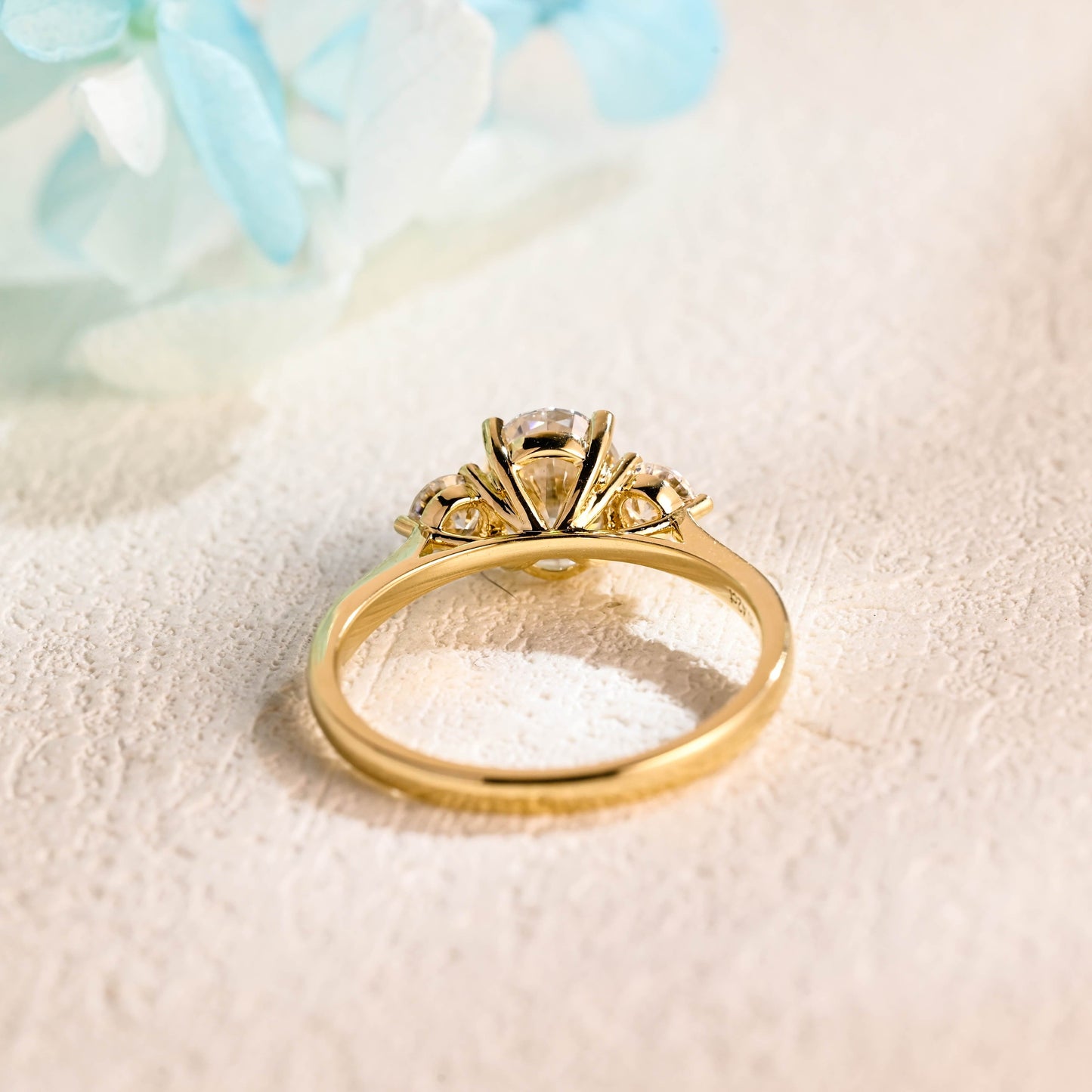 CausYou oval cut moissanite engagement ring Solid Gold Oval Cut Moissanite Engagement Ring, Three Stone Promise Ring, Proposal Ring, Gift for Woman, Wife