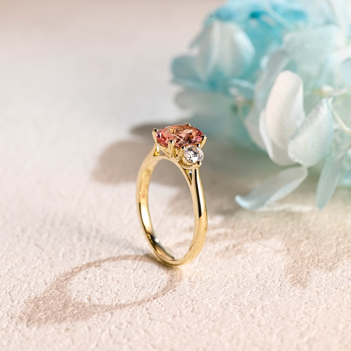 CausYou oval cut moissanite engagement ring Solid Gold Oval Cut Pink Sapphire Engagement Ring, Promise Ring, Proposal Ring, Gift for Woman, Wife