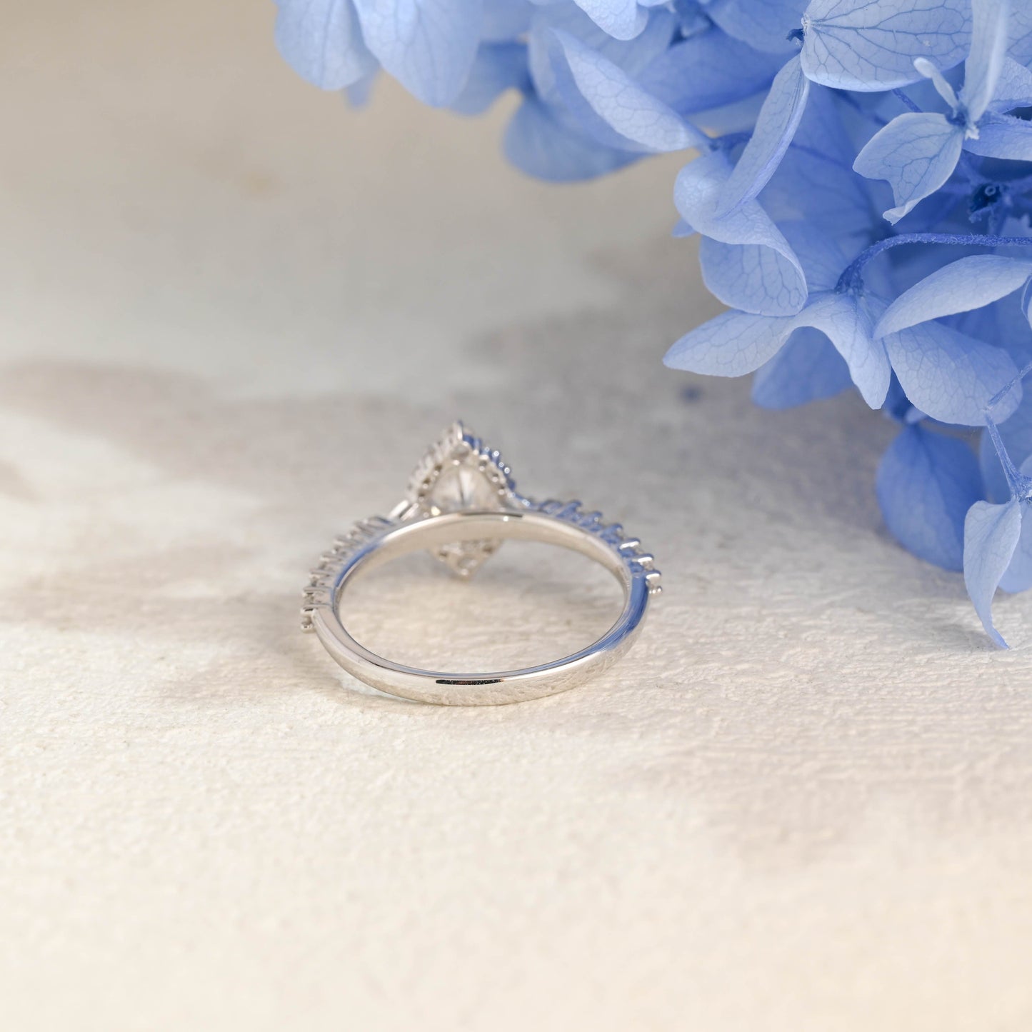 CausYou oval cut moissanite engagement ring Solid Gold Pave Oval Cut Moissanite Engagement Ring