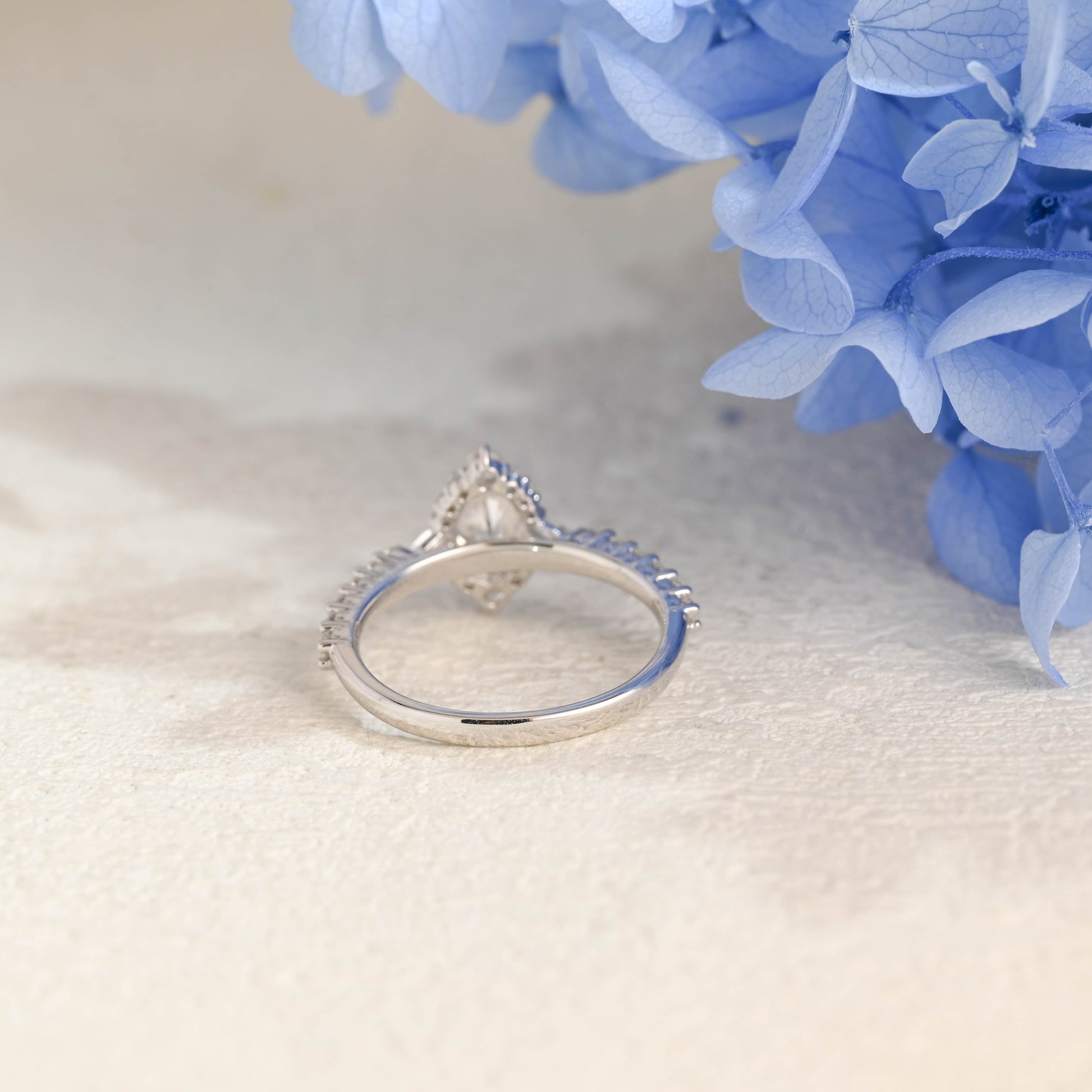 CausYou oval cut moissanite engagement ring Solid Gold Pave Oval Cut Moissanite Engagement Ring