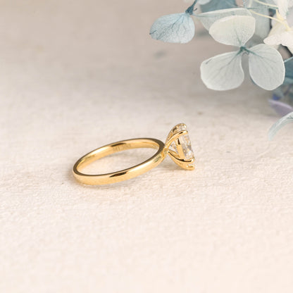CausYou pear cut moissanite engagement ring Solid Gold Pear Cut Moissanite Engagement Ring