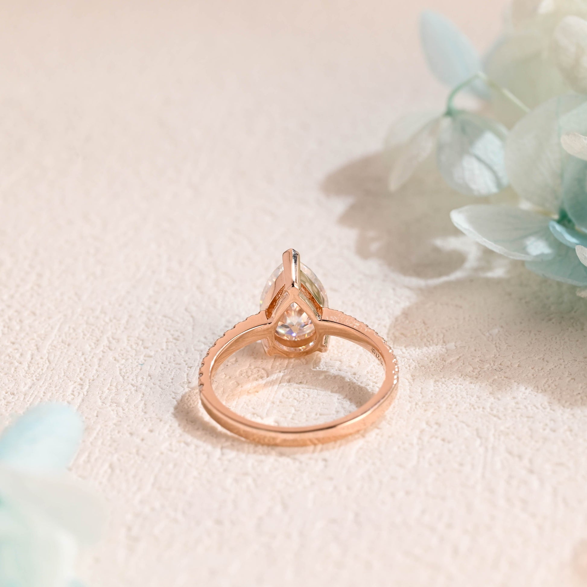 CausYou pear cut moissanite engagement ring Solid Gold Pear Cut Moissanite Engagement Ring, Promise Ring, Proposal Ring, Anniversary Ring for Women Wife