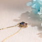 CausYou pendant CausYou Solid Gold Toi Et Moi Emerald Cut Blue Topaz & Pear Cut Alexandrite Pendant Necklace, Gold Chain Necklace, Anniversary Gift for Women Wife