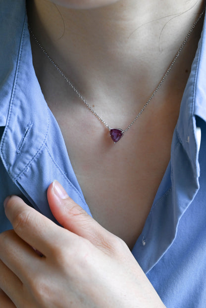 CausYou pendant Solid Gold Trillion Lab Alexandrite Pendant, Birthstone Personalized Gift