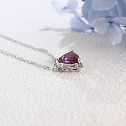 CausYou pendant Solid Gold Trillion Lab Alexandrite Pendant, Birthstone Personalized Gift