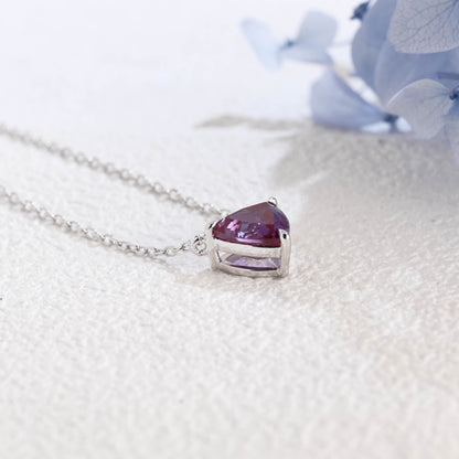 CausYou pendant Solid Gold Trillion Lab Alexandrite Pendant, Birthstone Personalized Gift