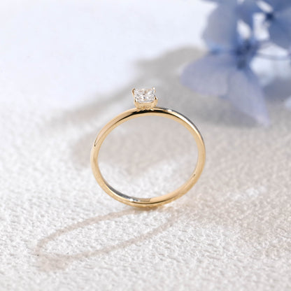 CausYou princess cut diamond engagement ring Solid Gold Solitaire Princess Cut Lab Diamond Toi et Moi Engagement Ring | D Color VS1 IGI Certified