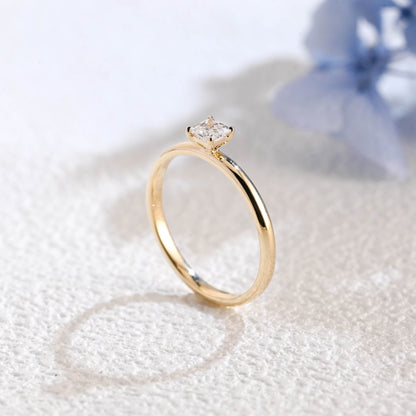 CausYou princess cut diamond engagement ring Solid Gold Solitaire Princess Cut Lab Diamond Toi et Moi Engagement Ring | D Color VS1 IGI Certified