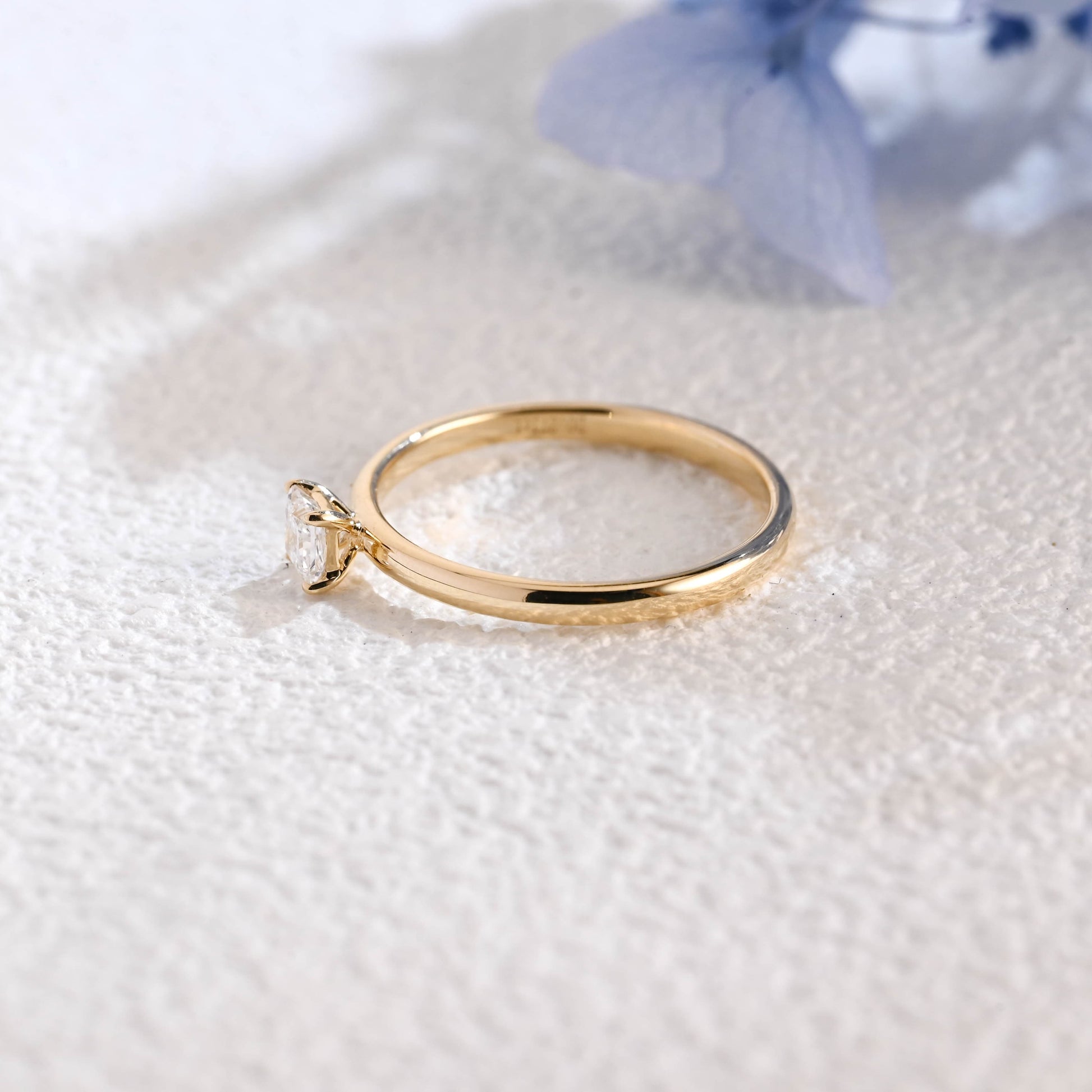 CausYou princess cut diamond engagement ring Solid Gold Solitaire Princess Cut Lab Diamond Toi et Moi Engagement Ring | D Color VS1 IGI Certified