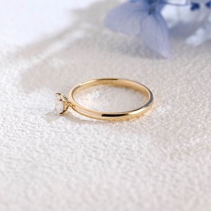CausYou princess cut diamond engagement ring Solid Gold Solitaire Princess Cut Lab Diamond Toi et Moi Engagement Ring | D Color VS1 IGI Certified