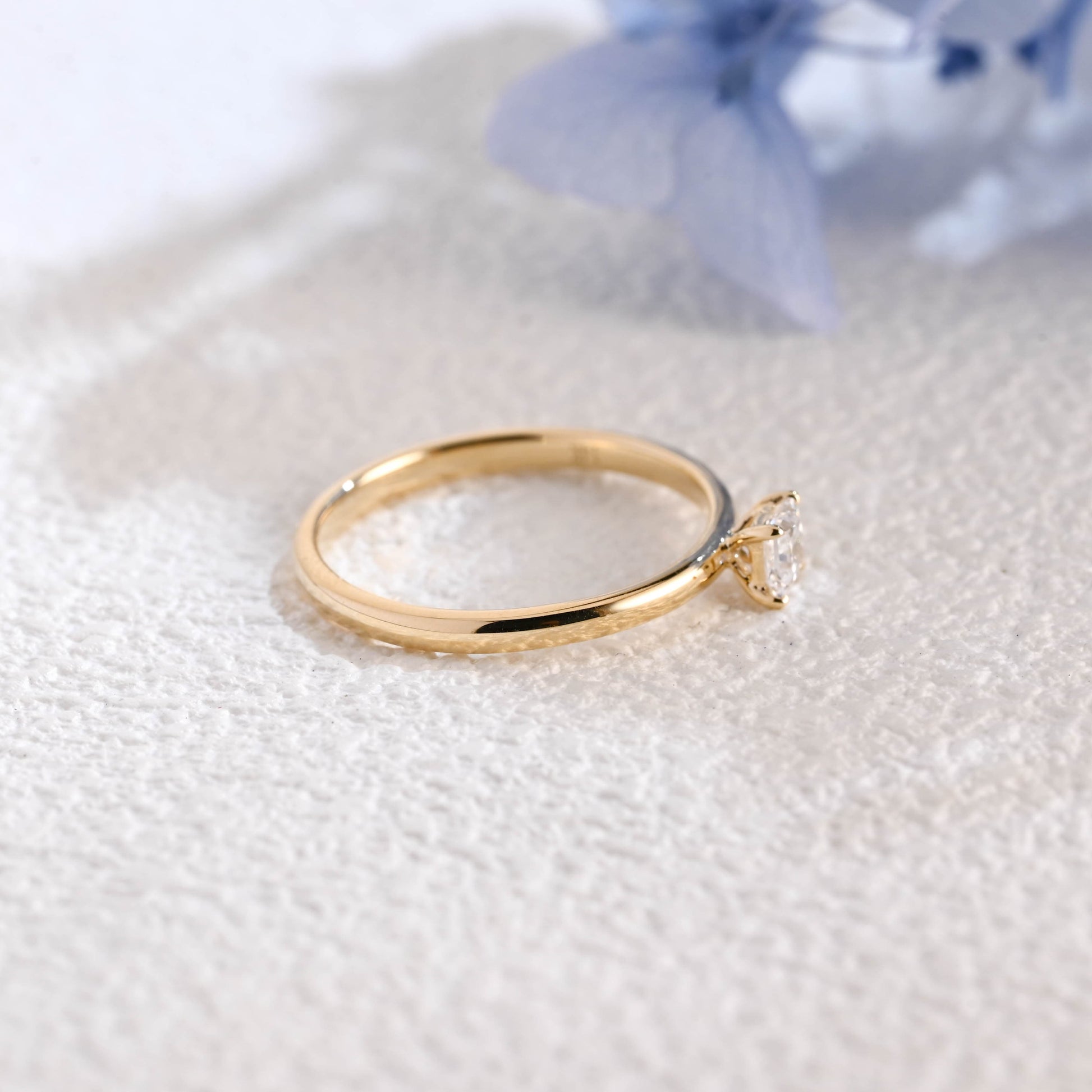 CausYou princess cut diamond engagement ring Solid Gold Solitaire Princess Cut Lab Diamond Toi et Moi Engagement Ring | D Color VS1 IGI Certified