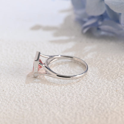 CausYou princess cut moissanite engagement ring CausYou Princess Cut Pink Sapphire Engagement Ring Solid Gold