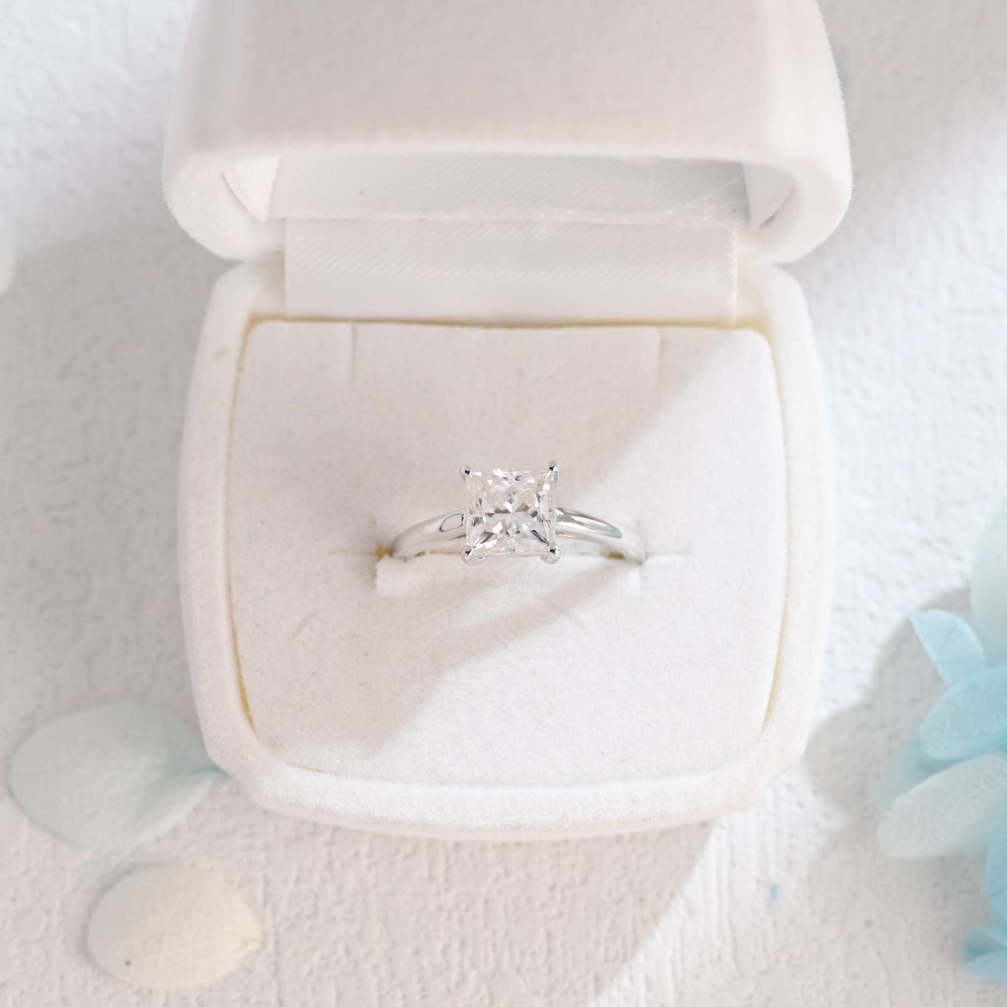 CausYou princess cut moissanite engagement ring CausYou Solid Gold Princess Cut Moissanite Engagement Ring, Promise Ring, Proposal Ring, Gift for Woman, Wife