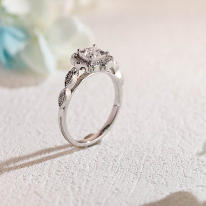CausYou princess cut moissanite engagement ring Solid Gold Filigree Princess Cut Moissanite Engagement Ring, Vintage Promise Ring, Proposal Ring, Gift for Woman, Wife