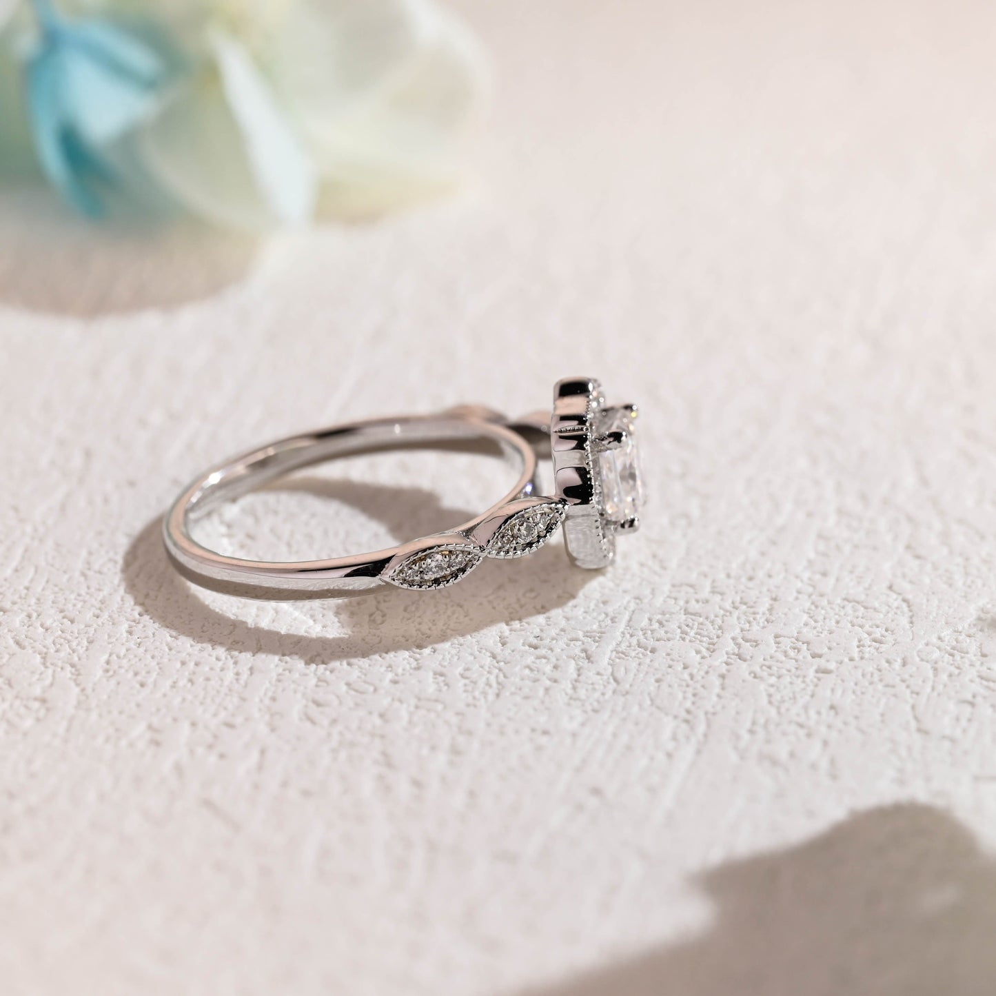 CausYou princess cut moissanite engagement ring Solid Gold Filigree Princess Cut Moissanite Engagement Ring, Vintage Promise Ring, Proposal Ring, Gift for Woman, Wife