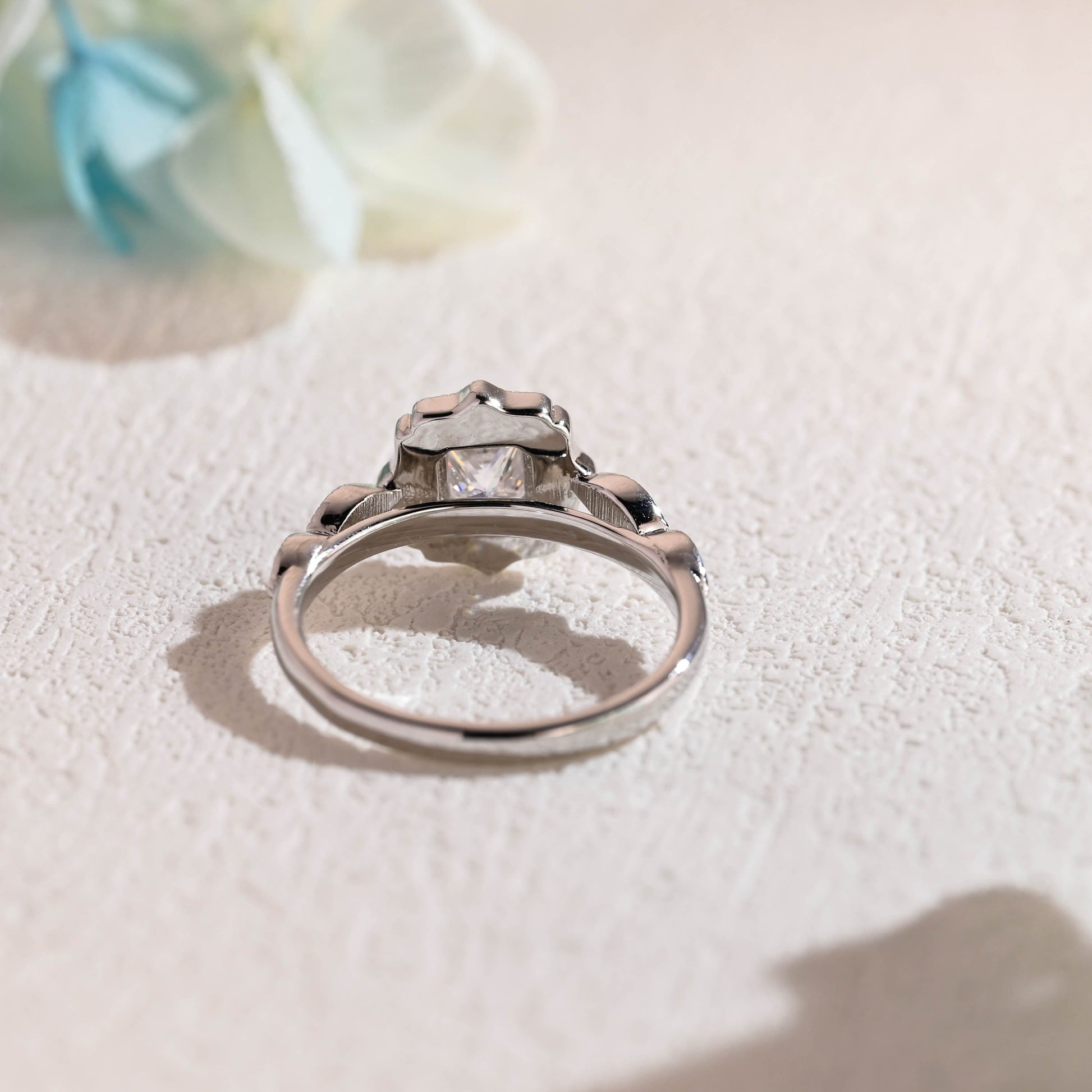 CausYou princess cut moissanite engagement ring Solid Gold Filigree Princess Cut Moissanite Engagement Ring, Vintage Promise Ring, Proposal Ring, Gift for Woman, Wife