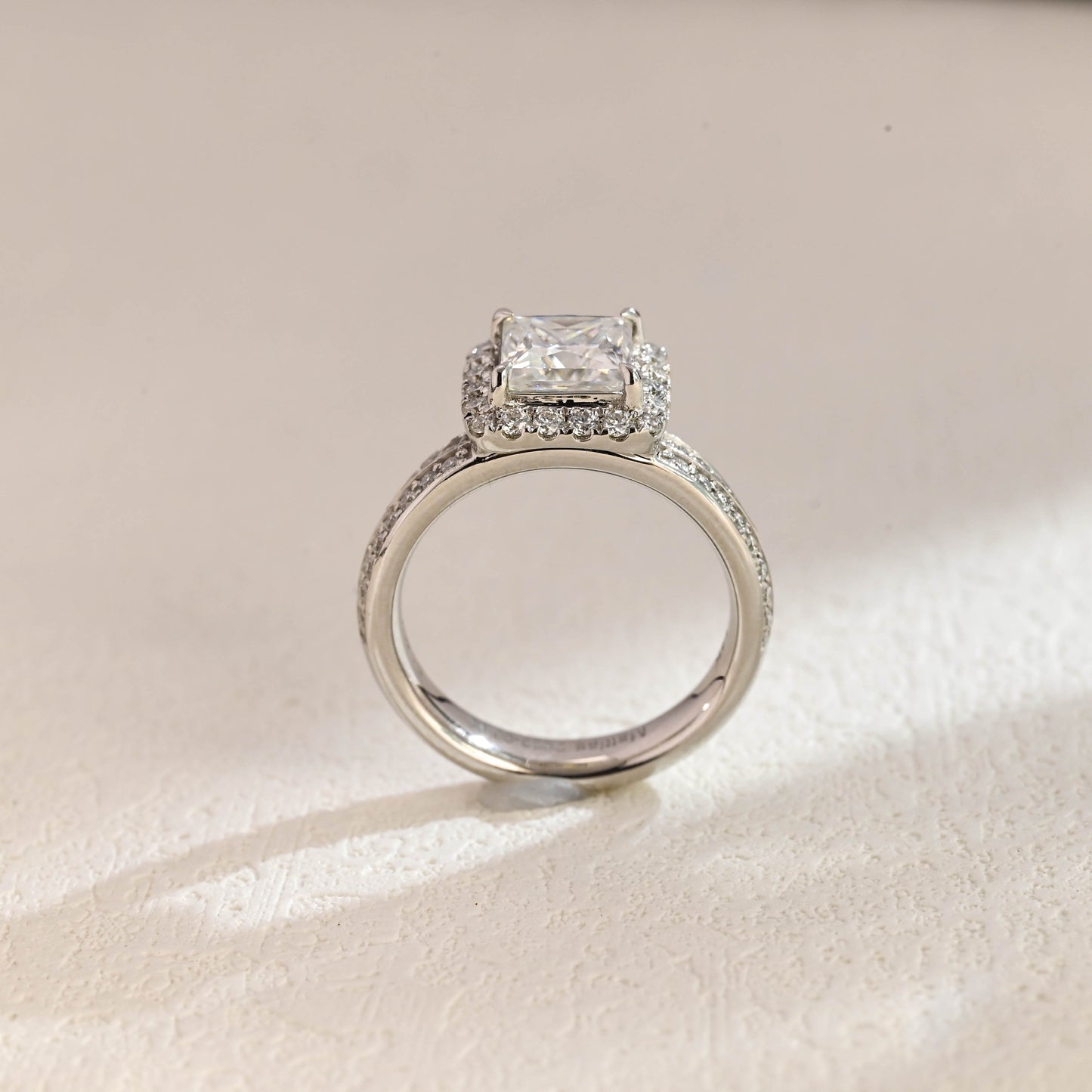 CausYou princess cut moissanite engagement ring Solid Gold Off-Centre Princess Cut Moissanite Engagement Ring, Promise Ring, Wedding Ring for Woman Wife