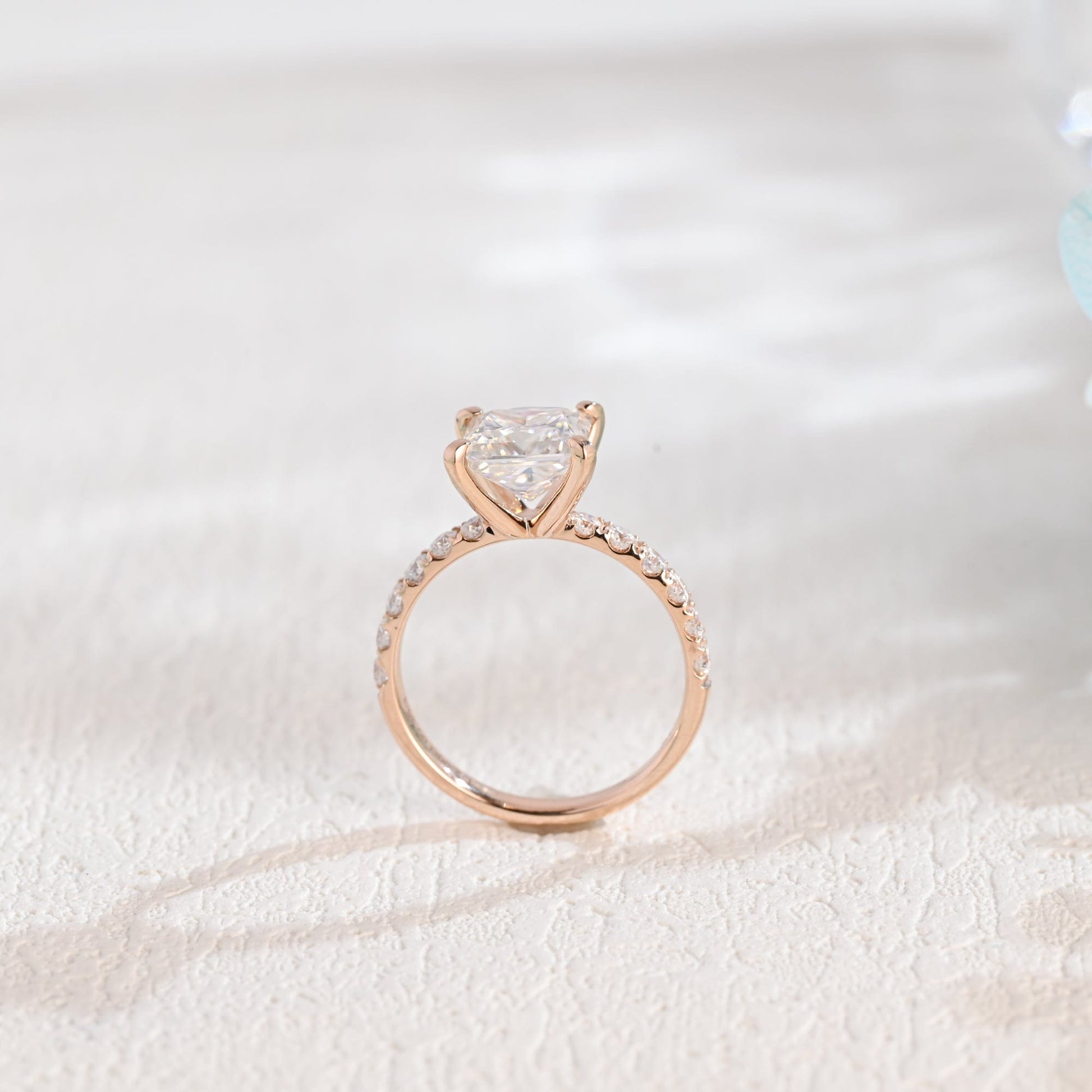 CausYou princess cut moissanite engagement ring Solid Gold Princess Cut Moissanite Engagement Ring, Promise Ring, Proposal Ring, Gift for Woman, Wife