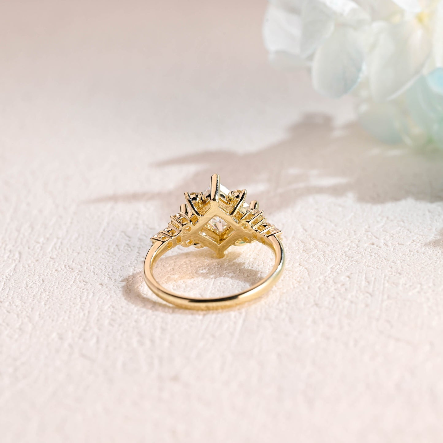 CausYou princess cut moissanite engagement ring Solid Gold Princess Cut Moissanite Engagement Ring, Promise Ring, Proposal Ring, Gift for Woman, Wife