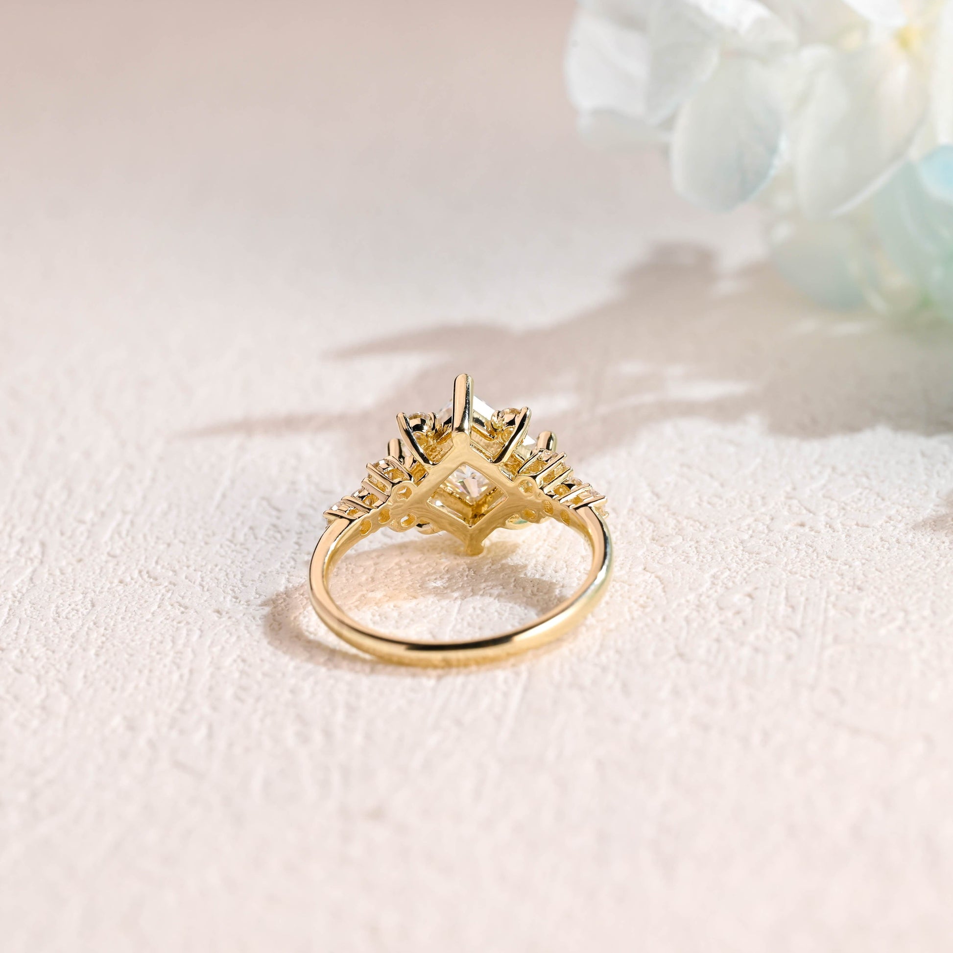 CausYou princess cut moissanite engagement ring Solid Gold Princess Cut Moissanite Engagement Ring, Promise Ring, Proposal Ring, Gift for Woman, Wife