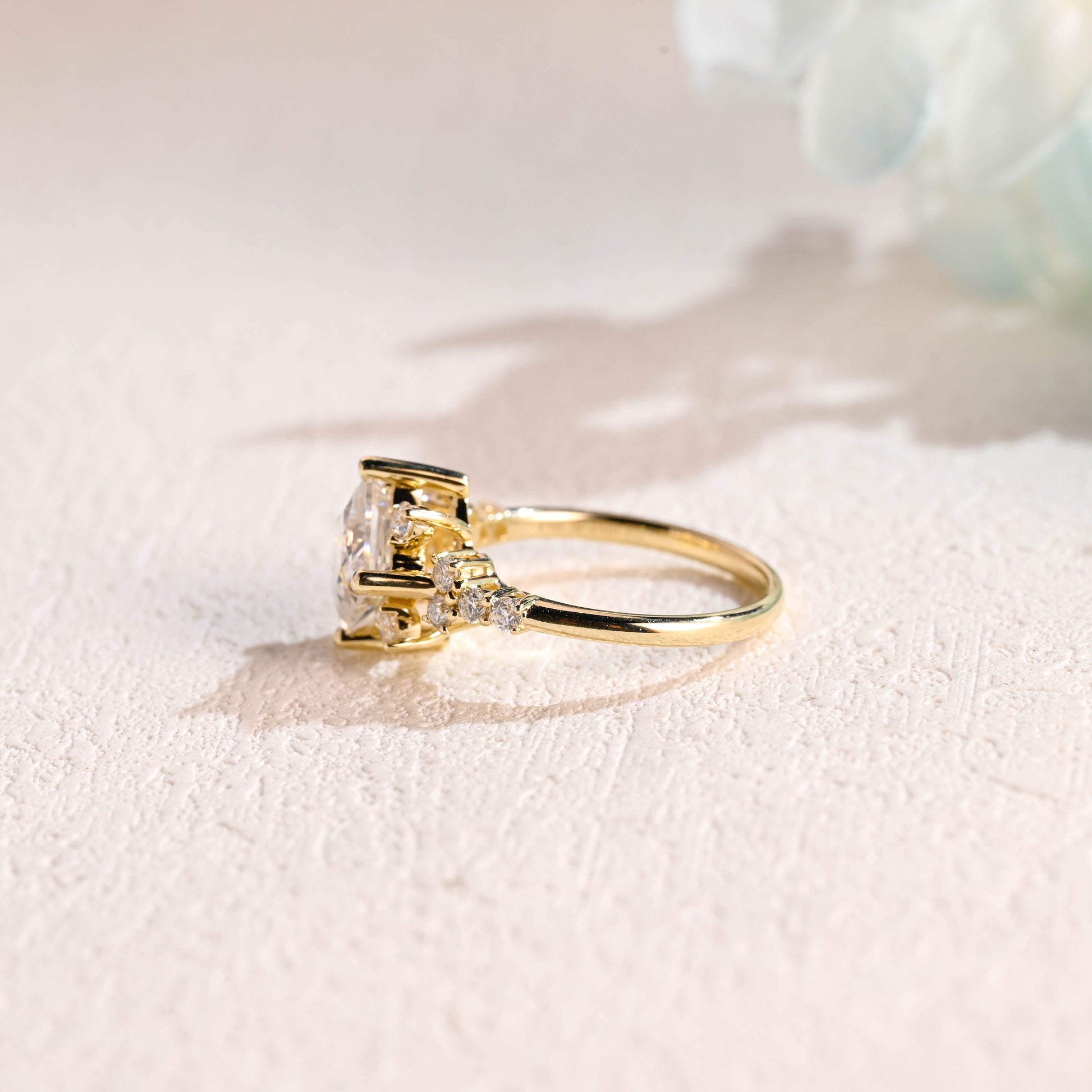 CausYou princess cut moissanite engagement ring Solid Gold Princess Cut Moissanite Engagement Ring, Promise Ring, Proposal Ring, Gift for Woman, Wife