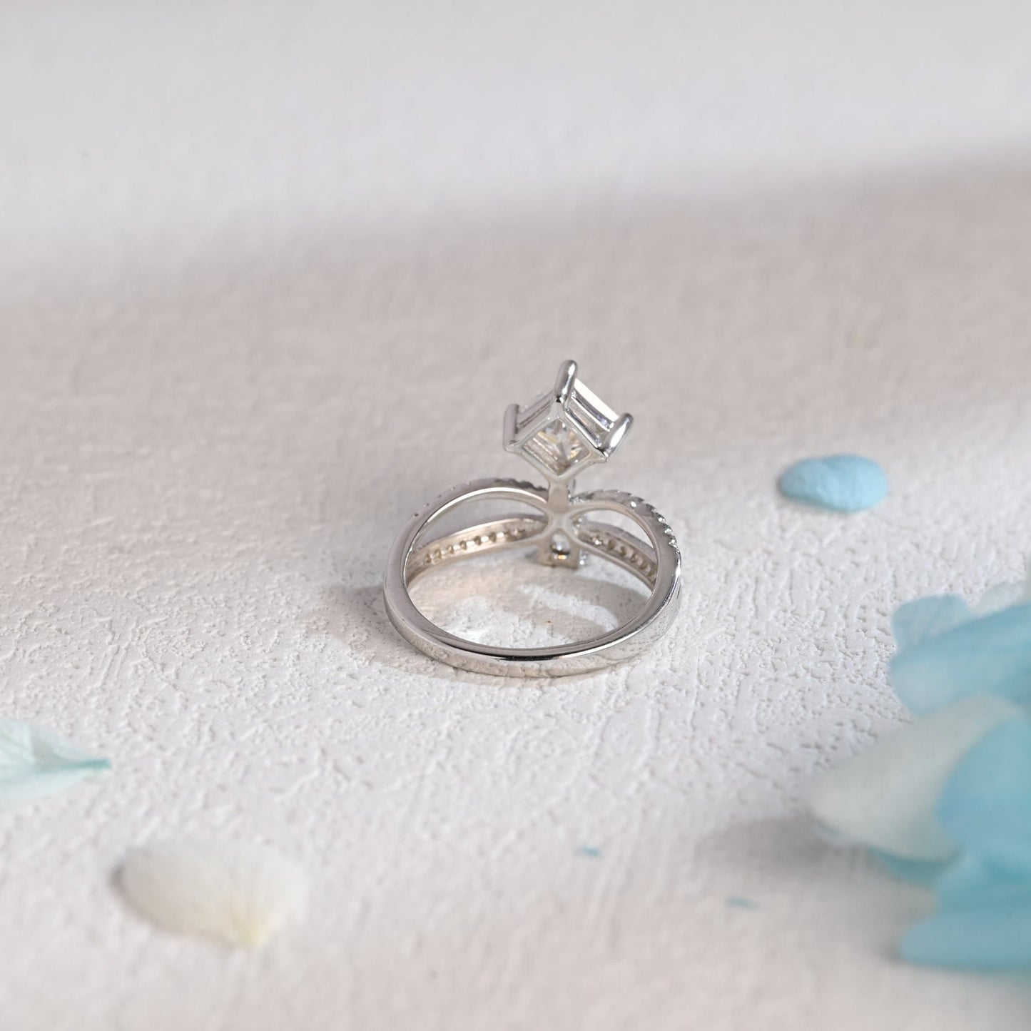 CausYou princess cut moissanite engagement ring Solid Gold Princess Cut Moissanite Engagement Ring, Promise Ring, Proposal Ring, Gift for Woman, Wife