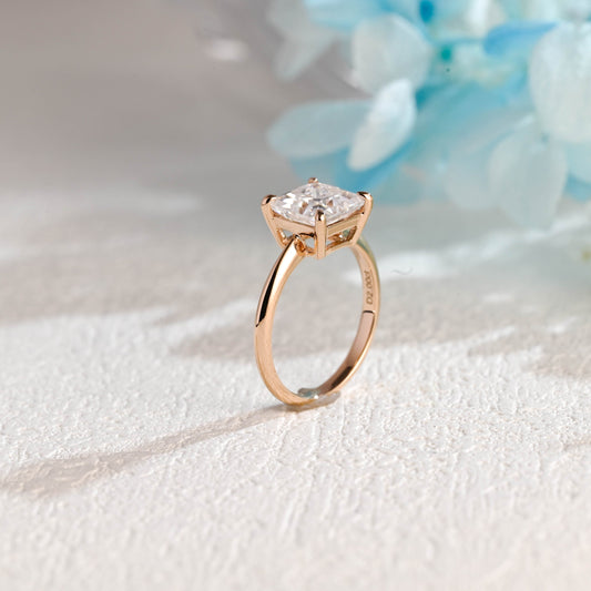 CausYou princess cut moissanite engagement ring Solid Gold Princess Cut Moissanite Engagement Ring, Solitaire Promise Ring, Proposal Ring, Gift for Woman, Wife