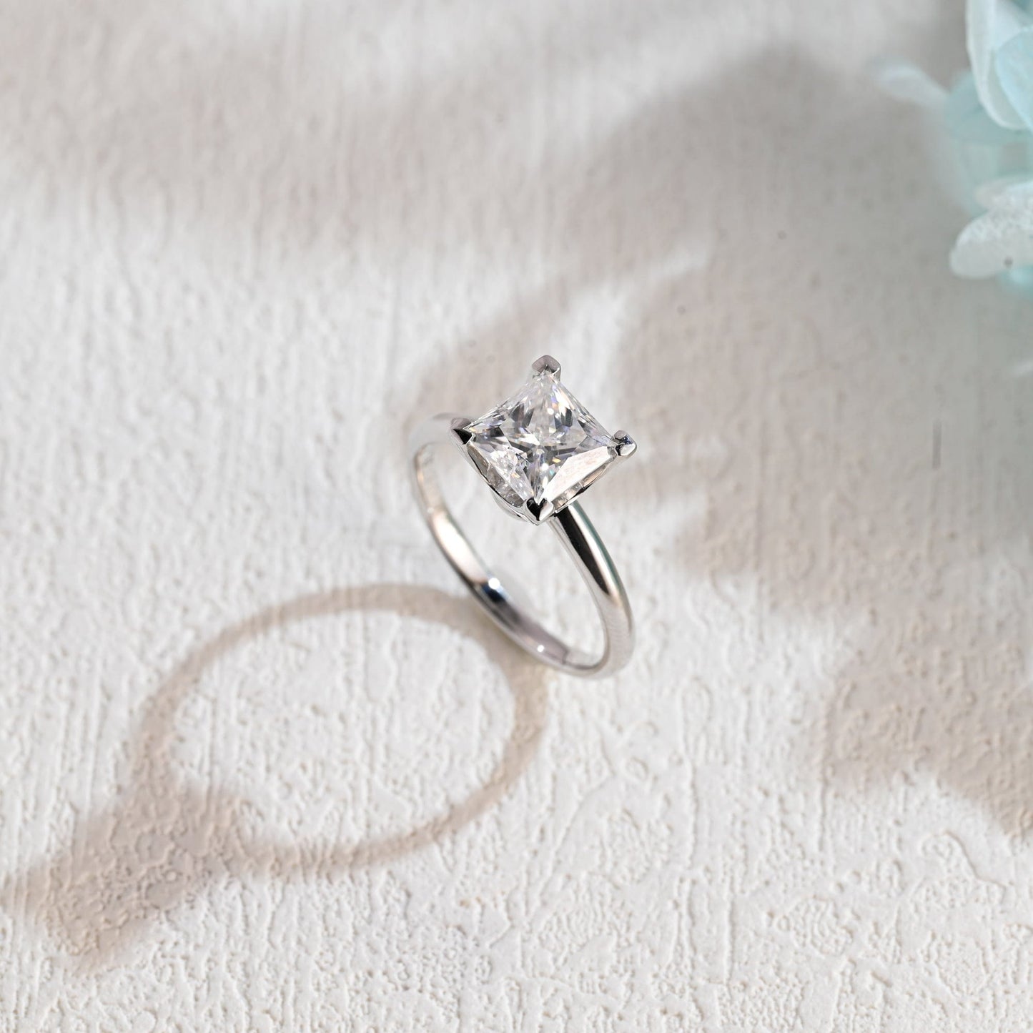 CausYou princess cut moissanite engagement ring Solid Gold Princess Cut Moissanite Engagement Ring, Solitaire Wedding Ring, Promise Ring, Gift for Women, Wife