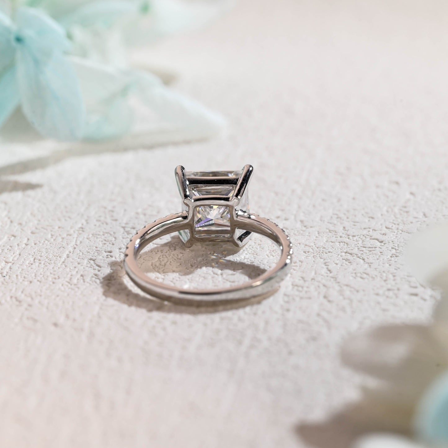 CausYou princess cut moissanite engagement ring Solid Gold Princess Cut Moissanite Engagement Ring, Wedding Ring, Bridal Ring, Gift for Women, Wife