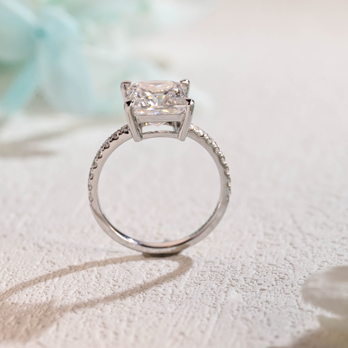 CausYou princess cut moissanite engagement ring Solid Gold Princess Cut Moissanite Engagement Ring, Wedding Ring, Bridal Ring, Gift for Women, Wife