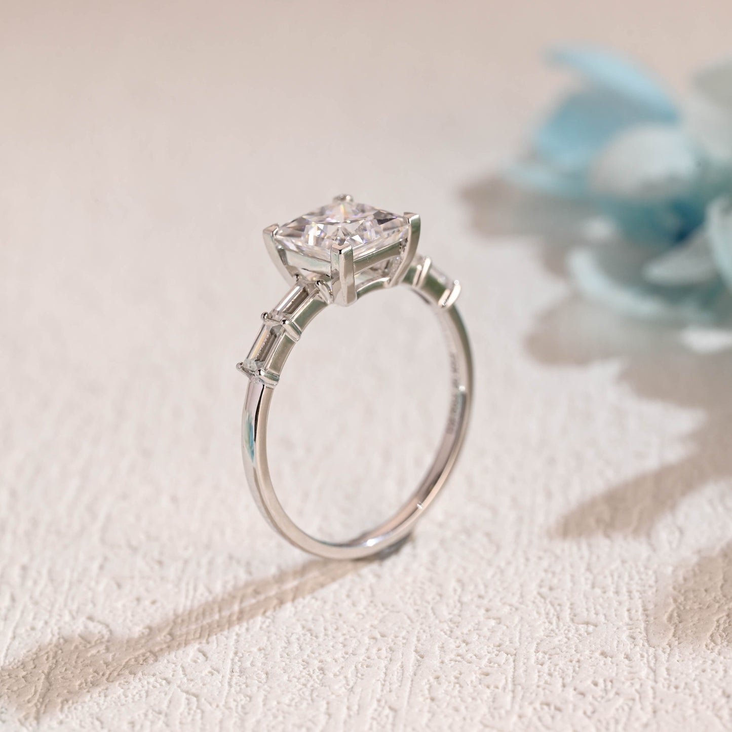 CausYou princess cut moissanite engagement ring Solid Gold Princess Moissanite Engagement Ring, Promise Ring, Proposal Ring, Gift for Woman Wife